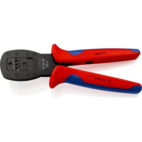 KNIPEX 97 54 26 Crimpadora para mini-conectores crimpado en paralelo para crimpar terminales de la serie Mini-Fit® de Molex LLC con mangos multicomponentes Barnizados 190 mm (1/2)