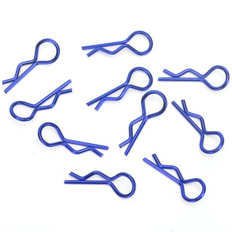 Set mit 10 R-förmigen Karosserieclips aus Metall für RC-Autos der Maßstäbe 1/5, 1/6, 1/8 und 1/10 (blau) (1/5)