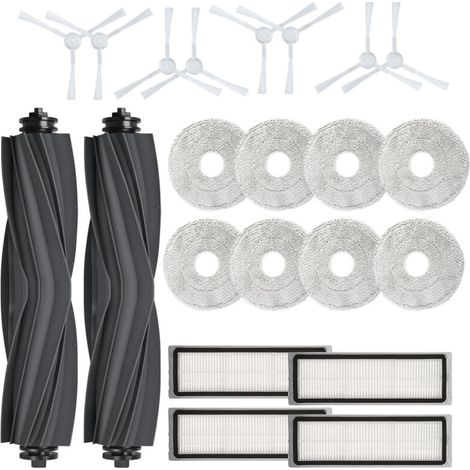Dr. Robor Zubehör für Dreame L10s Ultra, L10 Ultra, L10s Pro, Ersatzteile für Xiaomi X10 Plus mit 2 Hauptbürsten, 4 Filtern, 8 Reinigungstüchern, 8 Seitenbürsten