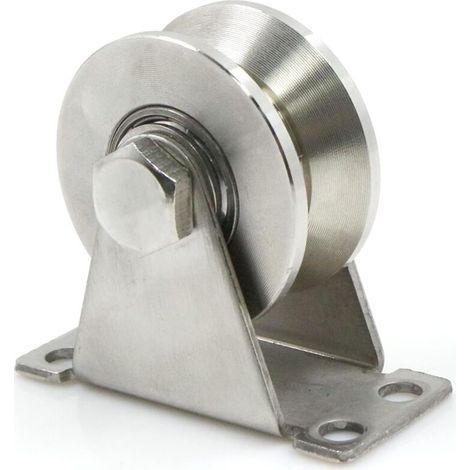 Stahlräder mit V-Nut, Heberolle, Stahlseilrollen, Edelstahlrolle, V-Nut-Lenkrolle, Rollendurchmesser 48 mm, Tragfähigkeit 150 kg (1/4)