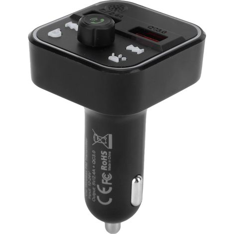 Transmetteur FM Bluetooth Voiture 12-24V, Lecteur MP3 avec Charge Rapide QC3.0, Rétroéclairage RGB LED, Commande Vocale pour Google Assistant (1/5)