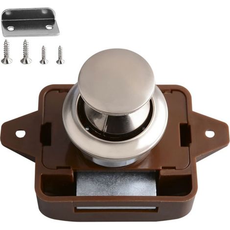 Bouton Poussoir Loquet Serrures pour Camping-Car Serrure de Meuble Boutons Poussoir Porte Serrure de Porte Meuble Fermoir pour de Placard de Camping Cars de Yacht de Bateau de Tiroirs (1/5)