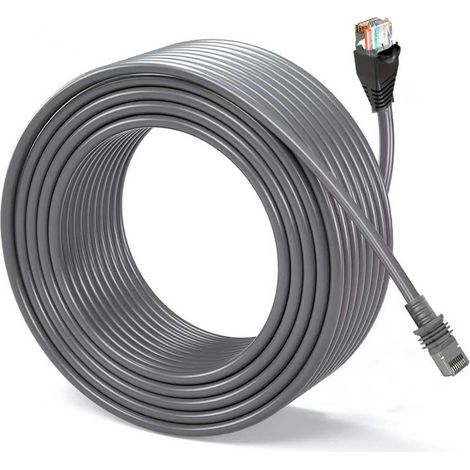 Elfcam - 30m Câble ETH Starlink Gen 3 Cat 6 26AWG,D'un Côté Le Connecteur StarLink Etanche (IP68),de l'autre le RJ45 Standard,Répondre Simultanément à Diverses Exigences à l'intérieur et à l'extérieur (1/3)