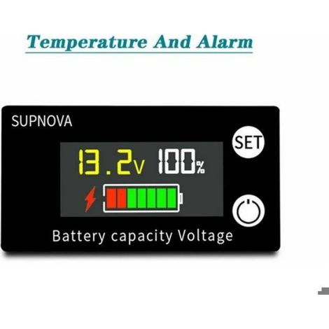 Voltmètre LCD Batterie 8V-100V - - Compatible Plomb-Acide Lithium 12V 24V 48V - Automobile Solaire (1/4)