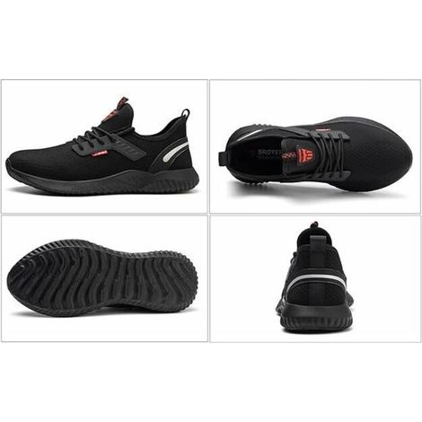 Sicherheitsschuhe, Sicherheits-Sneakers Herren Sicherheitsschuhe Damen Stahlkappe Sneakers Industrielle Arbeitsschutzschuhe,Schwarz EU 38