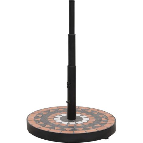 Base de parasol terre cuite et blanc rond 12 kg CFW31900 (1/5)