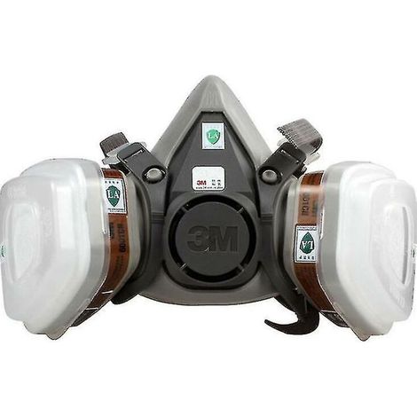 Respirateur réutilisable demi-masque 3M 6200 – Protection contre gaz et poussières – Serre-tête réglables – Compatible cartouches 3M