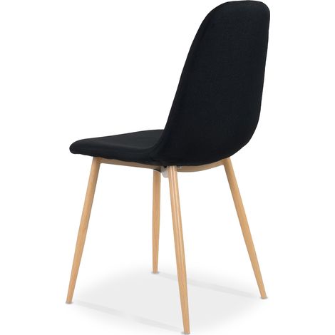 Lot de 4 chaises scandinaves Bali tissu Noir