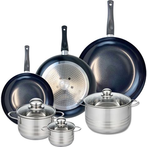 Ensemble de 3 Poêles de cuisson 24, 28 et 32 cm et 3 faitouts 12, 16 et 20 cm Elo Prima Brillant (1/5)
