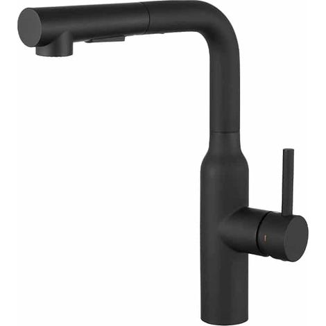 Rubinetto Miscelatore Cucina Quareco monocomando doccetta estraibile multigetto Nero Opaco QMPC03NE (1/5)