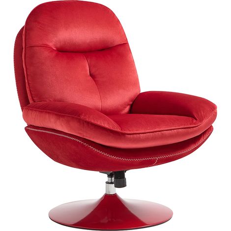 Fauteuil pivotant en velours rouge ILMACA (1/5)