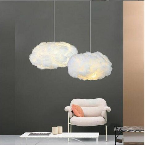 Suspension Cloud Blanc, luminaire Cloud créatif, MILK TEA SHOP, boutique de vêtements mère-enfant, luminaire Cloud Light Kids Paradise Hall, suspension type nuage, 3020 cm (1/5)