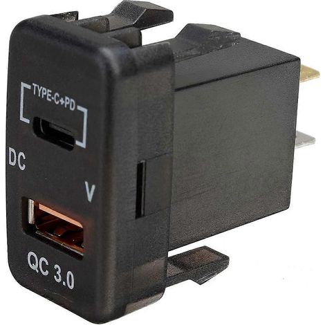 Adaptateur de chargeur rapide pour voiture QC3.0 à double prise USB avec voltmètre pour Toyota Land Cruiser Hilux Prado FJ