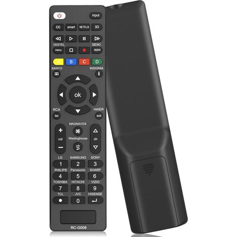 Telecomando universale compatibile con Smart TV Samsung, LG, Sony, Panasonic, Haier, Toshiba, Philips (nero)