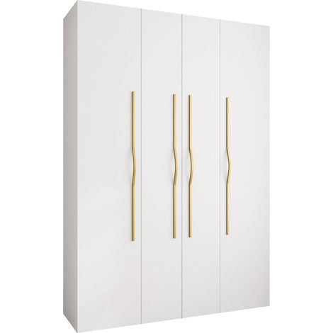 Armoire Hartford 564, Blanc, 246x170x42cm, Portes d'armoire: Avec des charnières, Nombre d'étagères: 12 (1/5)