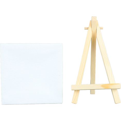 Lot de 10 mini chevalets de 15 cm de haut et 8 cm de large, inclinaison réglable, en bois, avec cadre pour peinture à l'huile et loisirs créatifs. (1/5)