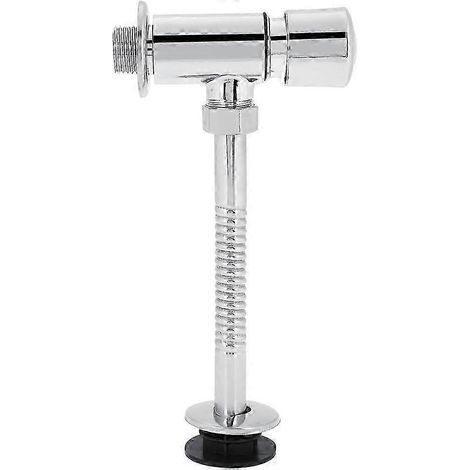 TCGG - Toilettes apparentes - Valve de chasse d'eau double en alliage de zinc durable - Débit manuel - Outil de chasse d'eau à pression manuelle - Chrome poli - Pour la maison, l'hôtel et la salle de 