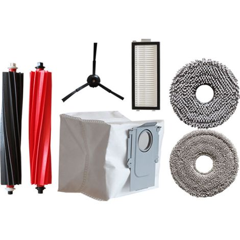 Accessoires pour robot aspirateur P10S Pro/V20 : brosse rotative, brosse latérale, filtre, cartouche filtrante, chiffon de nettoyage, sac poubelle, sac à poussière. (1/2)