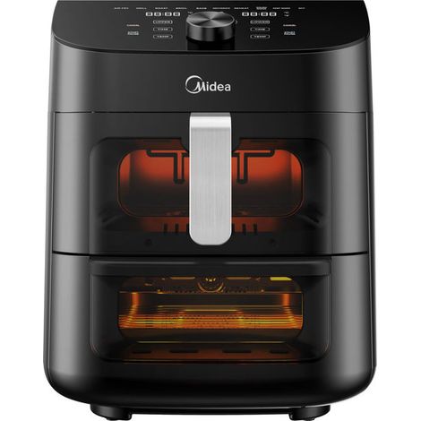 Midea friggitrice ad aria MAD1100DADK, 11 litri doppia zona, 1700w, tecnologia HeatXpress, 10 programmi, connessione IoT, nero