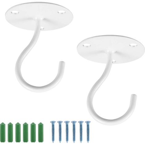 2 crochets de plafond pour plantes suspendues, fixation murale robuste, crochet à visser au plafond (1/5)