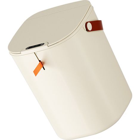 20-Liter-Abfalleimer mit Sensor, Griff, ABS-Kunststoff, berührungsloser automatischer Abfalleimer für Badezimmer, cremefarben (1/5)