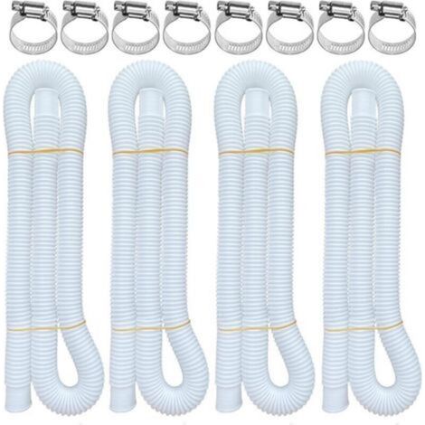 Tuyaux de piscine hors sol, lot de 4, 3,2 x 150 cm, compatibles avec les pompes de filtration Intex 607 et 637, avec 8 colliers de serrage métalliques. (1/4)