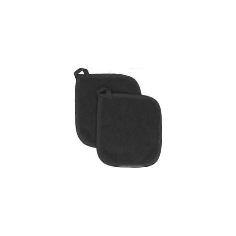 Set mit 2 schwarzen Topflappen aus Baumwollfrottee - Crezuo