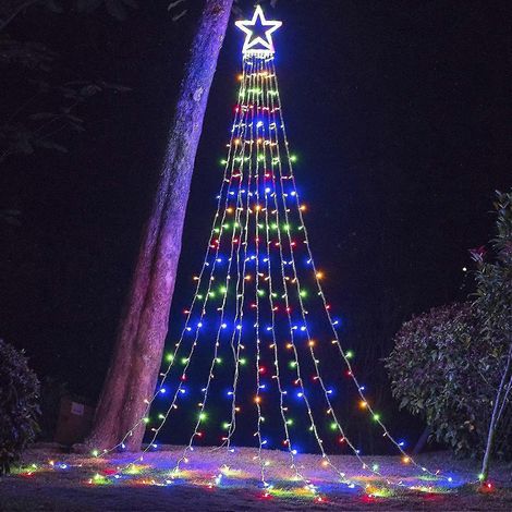 (Nouveau) Guirlande lumineuse Cerflyer pour décoration de Noël extérieure en forme d'étoile, 320 LED, pour sapin de Noël (1/5)