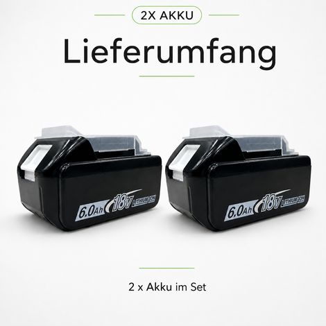 2x 18V 6, OAh Ersatzakku kompatibel mit Makita LXT Li-Ion Akku (1/5)
