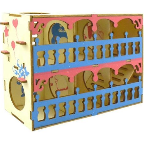 Jouet d'activité d'escalade pour rats, souris et hamsters, labyrinthe en bois en tube-B- (1/5)