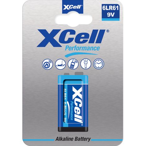 XCell 9 V Block-Batterie Alkali-Mangan 9 V 1 St.