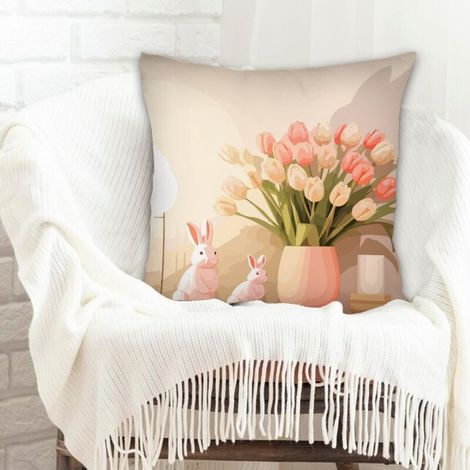 Housse de coussin décorative à fermeture éclair invisible pour décoration de noël de famille (1/5)