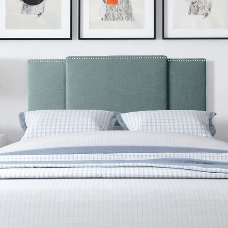 Oasis Sky Blue Linen Double 26 inch Strutted Headboard