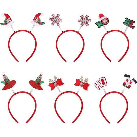 6er-Pack lustige Weihnachts-Haarreifen, hübsche Haarreifen für Partys-22.5X19CM (1/2)