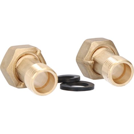 Raccords en laiton pour compteur d'eau en ligne DN15 (1/2"), jeu : 2 connecteurs GZ (1/2)