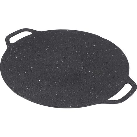 Poêle à griller coréenne de 33 cm (13 pouces) en alliage d'aluminium antiadhésif avec double poignée, idéale pour les barbecues en camping et en plein air. (1/5)