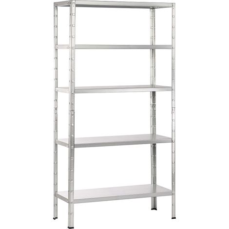 Schulte Fachbodenregal 1000x1900x400mm verzinkt mit 5 Böden aus Metall 65kg Fachlast (1/2)