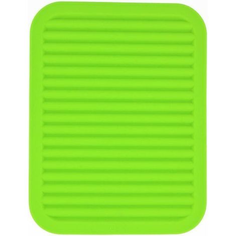 Lot de 2 plateaux en silicone vert pour plaques et casseroles chaudes, coussins chauffants pour plans de travail, tables, supports de casseroles, repose-cuillères, petits tapis de séchage (1/5)