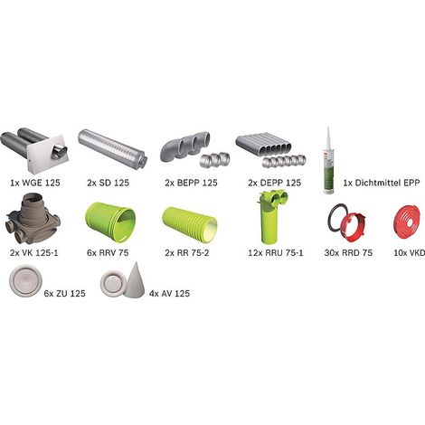 BOSCH Wohnungslüftungspaket BOPA VE102 Luftverteilpaket Rundrohr, bis 130 m2 - 7739624334