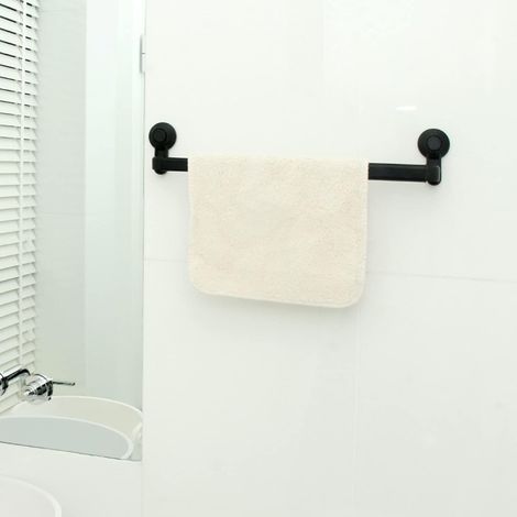 1 porte-serviettes à ventouse, porte-serviettes pour salle de bain, cuisine et maison (noir)