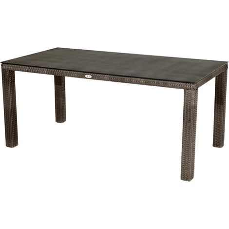 Diningtisch Rocking,Polyrat. Alu,Glasplatte,170x90x75cm