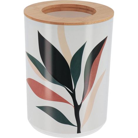 Bidone stampato in pp con coperchio in bambù 5l - bucolico - Tendance