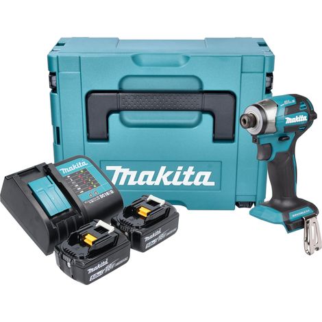 Llave de impacto sin cable Makita DTD 173 STJ 18 V 180 Nm 1/4" sin escobillas + 2x batería recargable 5,0 Ah + cargador + Makpac
