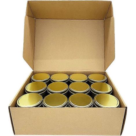 Boîtes à bougies, lot de 24, contenants métalliques de 113 g (4 oz) pour la fabrication de bougies, loisirs créatifs, rangement à sec, couleur or (1/5)