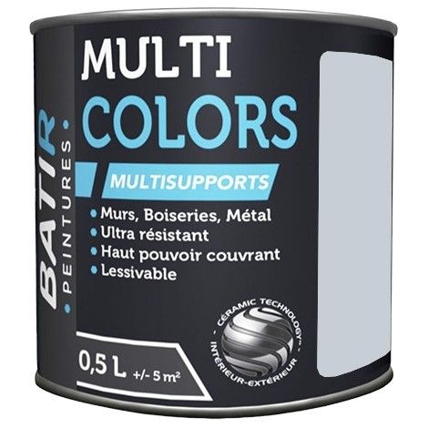 Peinture Batir Multi-supports Satin Soyeux 0,5 L Gris Paris (1/2)