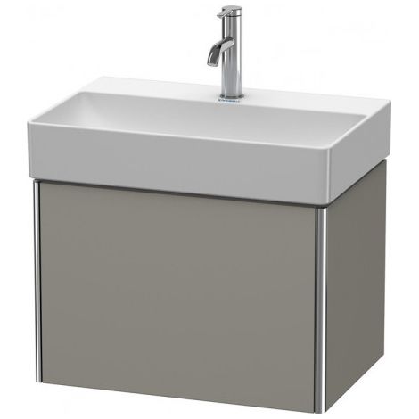 Duravit XSquare Meuble sous-lavabo Compact à accrocher au mur 58,4x39,0 cm, 1 tiroir, pour lavabo DuraSquare 235660, Couleur (avant/corps): Gris pierre Vernis satiné mat Soie - XS406709292