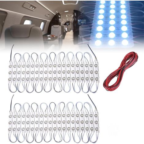 120 Led Lampe Camping Eclairage Intérieur Voiture 12v Modules Eclairage Intérieur Bande D'Éclairage Intérieur De Voiture Voiture Eclairage Avec Câble D'extension Pour Bateau Caravane Camion (1/5)
