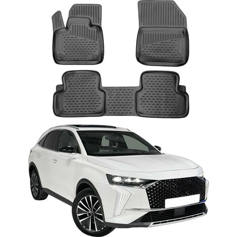 OMAC Tapis de Sol pour DS DS7 Crossback 2017-2024 sur Mesure Caoutchouc Noir