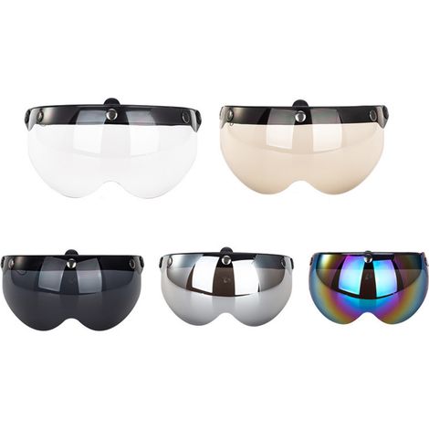 Visière anti-vent 3 clips pour casque moto vintage, protection faciale contre soleil et intempéries (1/3)
