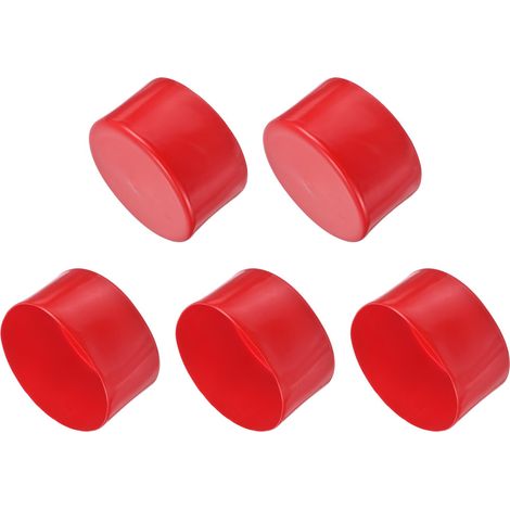 5pcs Embouts en Caoutchouc, 85 mm ID Vis Filetage Protecteur en PVC Embouts de Protection Flexible pour Tube Métallique, Câbles, Fils, Tige, Écrou et Cache Boulon, Rouge (1/5)